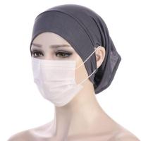 Pañuelo Islámico para Mujeres de Color Sólido Bandana Listo con Agujero para Oídos - details 2