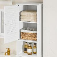 Armario para baño Alto Mueble Columna de Baño Estanterías de Baño con 2 Puertas y 1 Cajón Blanco - details 30