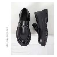 Zapatos casuales de cuero de vestir de diseñador para hombre, fáciles de usar, talla grande, nueva punta redonda alta - details 8