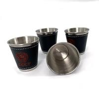 Juego de Tazas de Picnic de Cuero PU 4 unids Ideal para Acampar al Aire Libre - details 3
