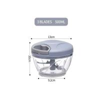 Extractor Manual de ajo y picadora de carne, cortador de verduras extraíble a mano de 3 hojas para procesamiento eficiente de alimentos de cocina - details 5