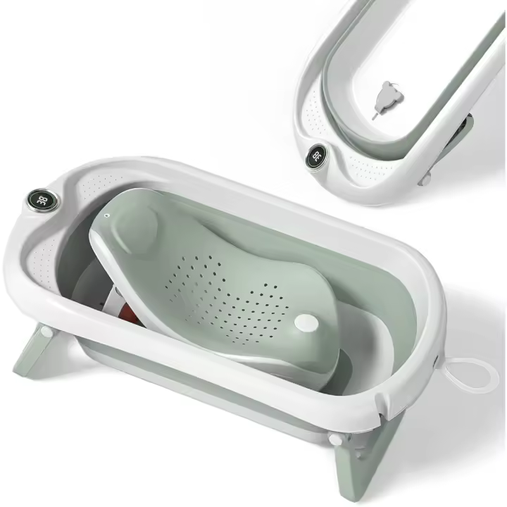 Bañera Bebe Plegable Con Termómetro - Asiento bañera Bebe - Silla Baño Bebe- Desde El Nacimiento Hasta Los 3 Años - Regalos De Nacimiento - 1