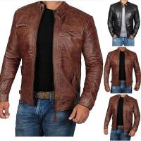 Jaet ligero de hombre alto ne, estilo punk, moto, marrón - details 4