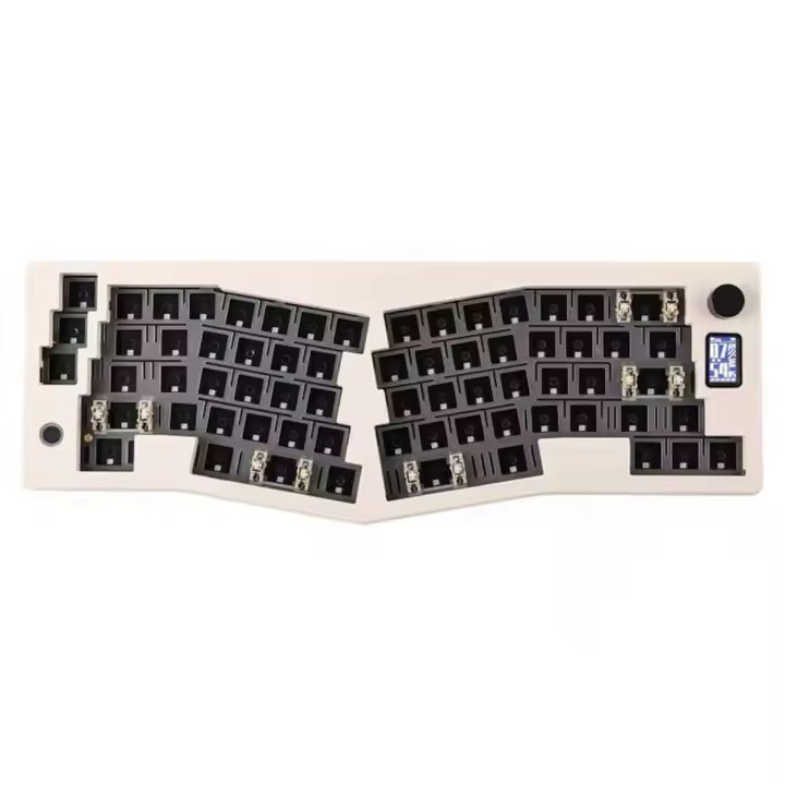 Teclado mecánico trimodo ABM066, Junta ergonómica, Bluetooth a través del Kit de personalización, multifunción, blanco cremoso - 1