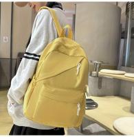 Mochila escolar de color sólido para estudiantes, mochila de moda informal para estudiantes universitarios y de secundaria. - details 4