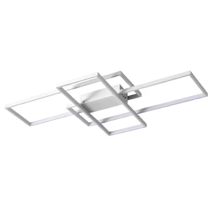 38W Plafón LED rectangular moderno, blanco, 90*50*9cm - luz blanca 6500K 220V - Iluminación Interior de Estilo Nórdico - Para Sala de estar, Dormitorio, Comedor, Salón - 1