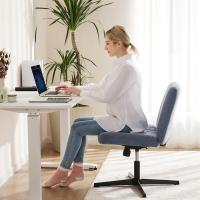 Silla de Oficina Moderna Ajustable Estilo Cruzado de Piernas Ancha sin Brazos - details 0