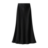 Faldas de satén para mujer, Falda Midi informal de seda, faldas largas de cintura alta - details 6