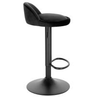1 taburetes de bar de terciopelo 360. °   Sillas giratorias con respaldo, reposapiés, taburete de barra de altura ajustable con pata de metal para cocina, bar, hogar - details 1