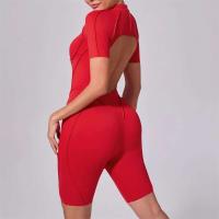 Mono de Gimnasio para Mujeres Ouwu Manga Corta, Cremallera, Perfecto para Bailar, Correr, Yoga - details 1