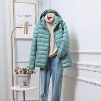 Chaqueta de plumón ultraligera con capucha para mujer, cálida y fina, talla grande - details 10
