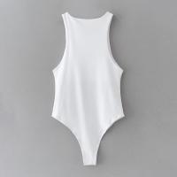 Bodysuit Veraniego Para Mujer Sexy Y Slim De Color Sólido Verde Ajustado Casual Chic Para Club Polyester Sin Decoración - details 3