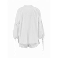 Conjunto de dos piezas de Top y pantalones cortos holgados con cuello en V a la moda para mujer, novedad de verano, primavera - details 1