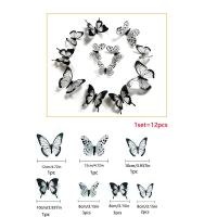 Pegatinas de Pared de Mariposa 3D Blancas y Negras Decoración de Boda Decalques de Dormitorio y Sala de Estar - details 6