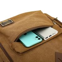 Mochila de lona de moda para hombre, bolso escolar informal Retro, Asa superior y gran capacidad, mochila d - details 21