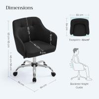 Silla de estudio, giratoria, altura ajustable, carga de 110 kg, marco de acero, tela de algodón-lino transpirable, para estudio, dormitorio, marrón OBG019K01 - details 58