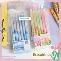 Bolígrafos de Gel borrables de tulipán, bolígrafo neutro para escritura de paisaje, bolígrafos de Gel de estilo coreano Kawaii con borradores, suministros escolares - details 11