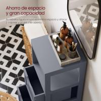 Madera Armario para baño Armario de almacenaje Botiquín Mesita de Noche Rinconera 2 Cajones Blanco - details 12