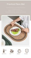 Manta de Plato de Cuero Impresada Térmica Alfombra Antescaldante de Alta Densidad Diseño Ovalado - details 0