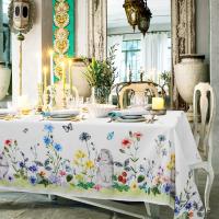 Mantel rectangular impermeable, mantel de conejito para colorear ral de primavera para comedor, fiesta en casa, decoración de Pascua - details 3