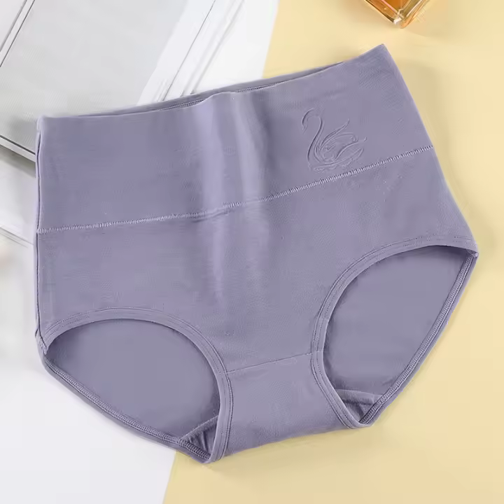 Bragas de algodón de cintura alta para mujer, ropa interior Abdominal de talla grande, sin costuras, lencería Sexy, suave - 1