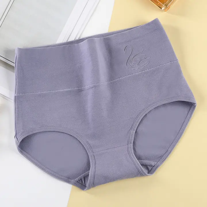 Bragas de algodón de cintura alta para mujer, ropa interior Abdominal de talla grande, sin costuras, lencería Sexy, suave - 1