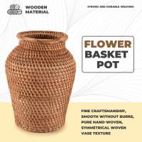 Cesta de mimbre, maceta colgante de ratán, cesta de flores, cesta de almacenamiento, jarrón de mimbre, cesta de flores tejida rústica - details 3
