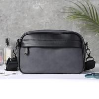 Bolso Cruzado de Hombro para Hombres Cuero PU Diseño a Cuadros Bolso Messenger de Negocios Casual - details 13