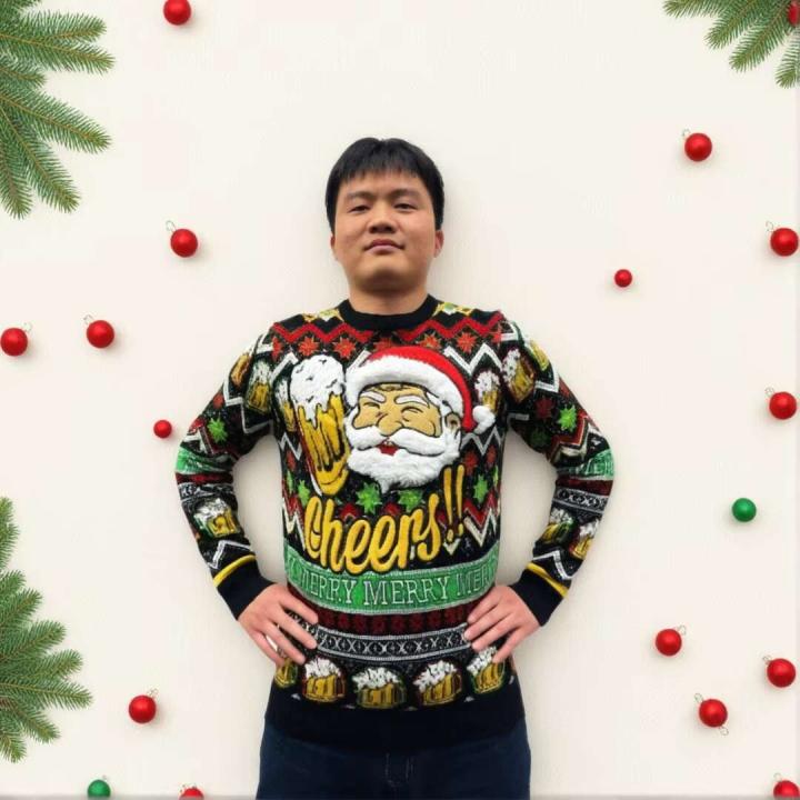 2025 pullover winter men's knitted polyester acrylic ugly Christmas adult unisex sweater