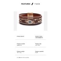 Pulseras Mujer Boho Chic con Ojo Protector, Cuero Genuino y Circonitas, Joyería y Bisuteria para Mujer, Regalo Verano 2025 - details 1