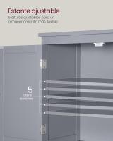 Mueble de Baño, Armario de Baño, Armario de Cocina, Armario Almacenaje con 4 Puertas, Estantes Regulables, 30 x 60 x 110 cm, Blanco - details 30