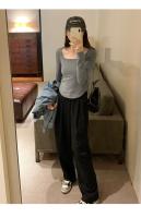 Camiseta ajustada de algodón para mujer, Top corto de manga larga, camiseta Sexy blanca Y2k para primavera y otoño - details 39