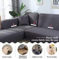 Fundas para Sofás largos elásticos, cubierta para Sofá de Rinconera en Forma de L, Ajustables Extraíbles Lavables - details 3