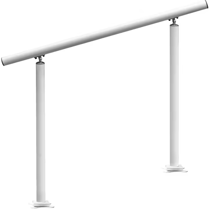 SucceBuy Pasamanos de escalera para exteriores de 4 pies, barandilla de aluminio blanco ajustable de 34 pulgadas de 0 a 60 grados para jardín - 1