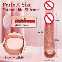 Leten Realista Consolador Funda Vibrador Ampliador Extensor Masculino Juguete Sexual Control Remoto para Hombres Entrenamiento Adultos 18 - details 3