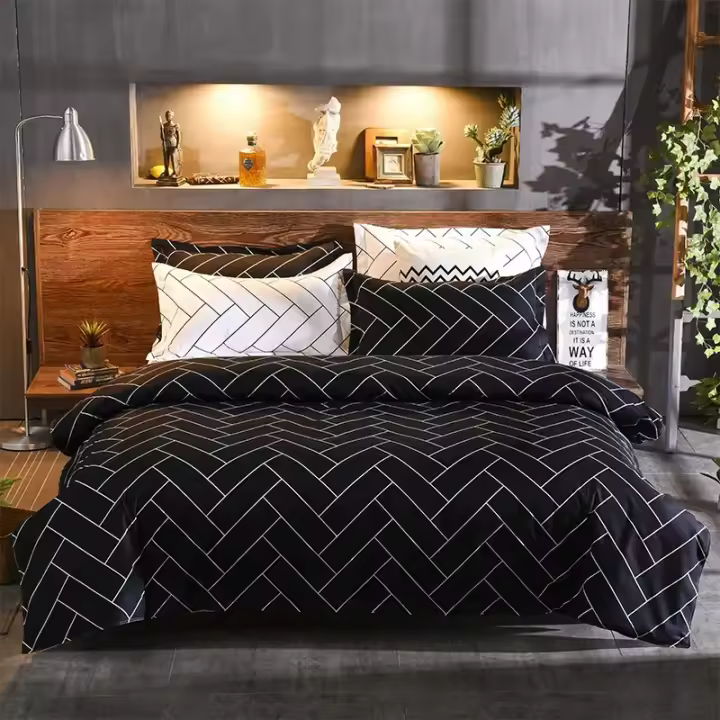 Juego de ropa de cama de 2/3 piezas, edredón de microfibra para cama doble, tamaño Queen - 1