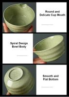 Juego de té Matcha japonés de cerámica de bambú, 5 uds., calidad alimentaria con boquilla, cuenco para mezclar, agitador japonés reutilizable seguro - details 10