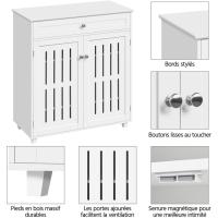 4 Niveles para Zapatos Mueble Auxiliar Cajón y Estantes Ajustables para Entrada Salón 78 x 37 x 86 cm Blanco - details 4
