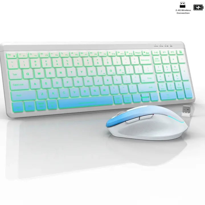 2,4G Bluetooth inalámbrico de doble modo recargable, combinación de teclado y ratón, respuesta rápida sin retraso - 1