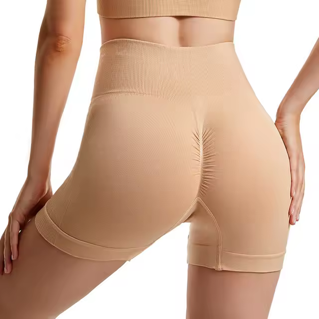 Pantalones cortos transpirables de cintura alta para mujer, pantalones de Yoga ajustados, levantamiento de cadera, secado rápido, Fitness - 1