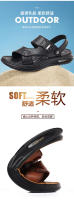 Sandalias de hombre zapatos de playa de piel de vaca de primera capa de moda sandalias de cuero de conducción casual para hombre extra grandes - details 3
