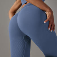 Hamidou-mallas sin costuras para mujer, Leggings de cintura alta para gimnasio, Control de barriga, mallas de entrenamiento para correr, pantalones de Yoga - details 4