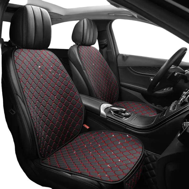 Cojín De Asiento De Coche De Cuero PU Cubierta Sencilla Para Asiento Delantero Resistente Al Desgaste Y Duradero Adecuado Para Todas Las Estaciones - 1