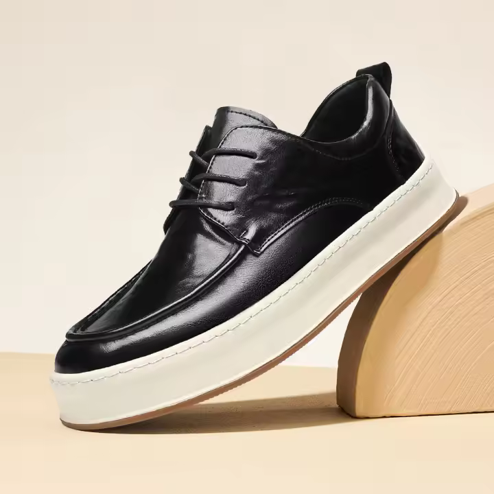 Zapatos de cuero para hombre, tendencia plataforma, zapatos casuales de moda ligera, zapatos de hombre - 1
