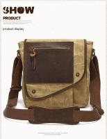 Bolso cruzado de viaje antirrobo para hombre y mujer, bandolera de cuero de estilo Vintage, de lona encerada, impermeable - details 9