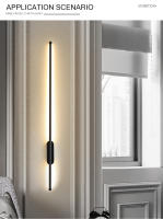 Lámpara de Pared Nórdica Moderna LED Luz Larga para Decoración de Sala Dormitorio y Baño PARKSON Metal Aluminio y Hierro con Pintura Control Remoto o Apps 85-265V - details 3