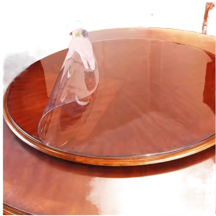 Mantel redondo transparente de PVC para mesa de comedor, cubierta de mesa impermeable de vidrio suave, Protector de escritorio, almohadilla de mesa a prueba de aceite para el hogar - 1