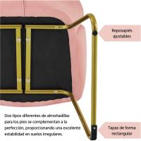 Terciopelo Sillon para Dormitorio Silla para Comedor Cocina Pata Metal Silla Sala de Estar Rosa Claro - details 23
