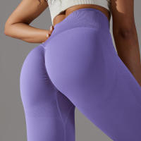 Leggings de yoga sin costuras para mujer, ropa deportiva de entrenamiento, pantalones deportivos de cintura alta - details 90