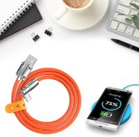 Cable de datos Usb tipo C de carga rápida de 120w y 6A, Cable de codo giratorio de 180 grados para juegos, Cable cargador de teléfono móvil para iPhone 11 y Xiaomi - details 4